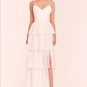 Amanda Uprichard Thaddea Tiered Maxi Dress White Large